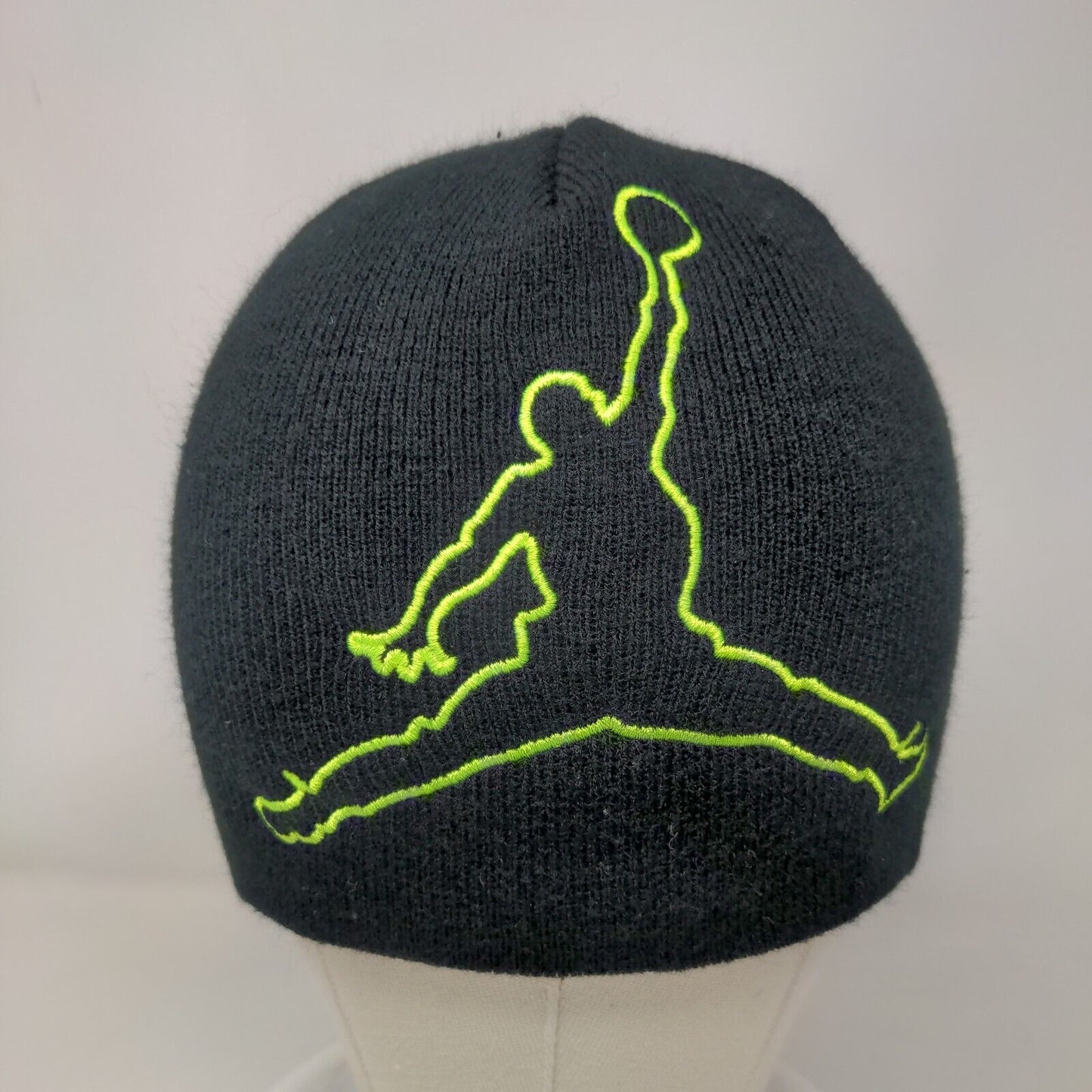 Jordan Jumpman Knit Beanie Hat Black Youth Solid Embroidered