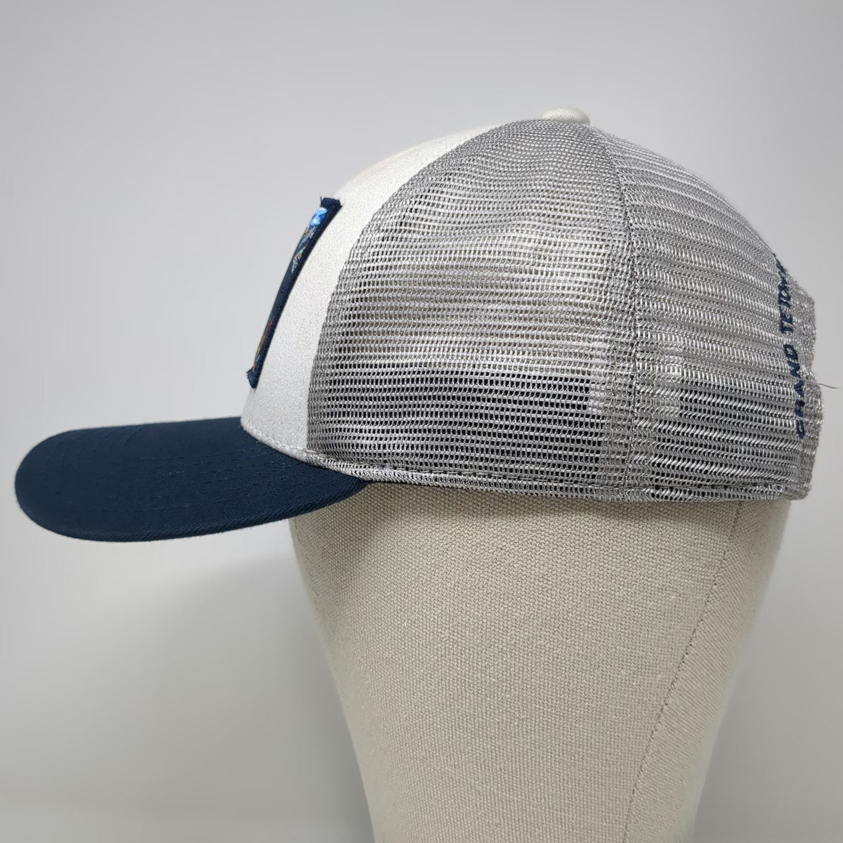 Abby Paffrath Trucker Hat White Blue One Size Grand Teton National Park Moose