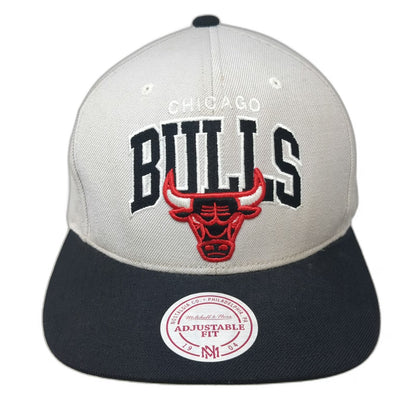 Mitchell & Ness NBA Chicago Bulls Snapback Hat Gray Black Red One Size Wool HWC