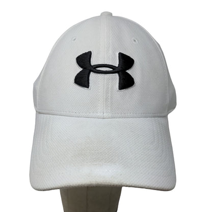 Under Armour Men's Fitted Hat White Size L/XL Embroidered Logo Spell Out