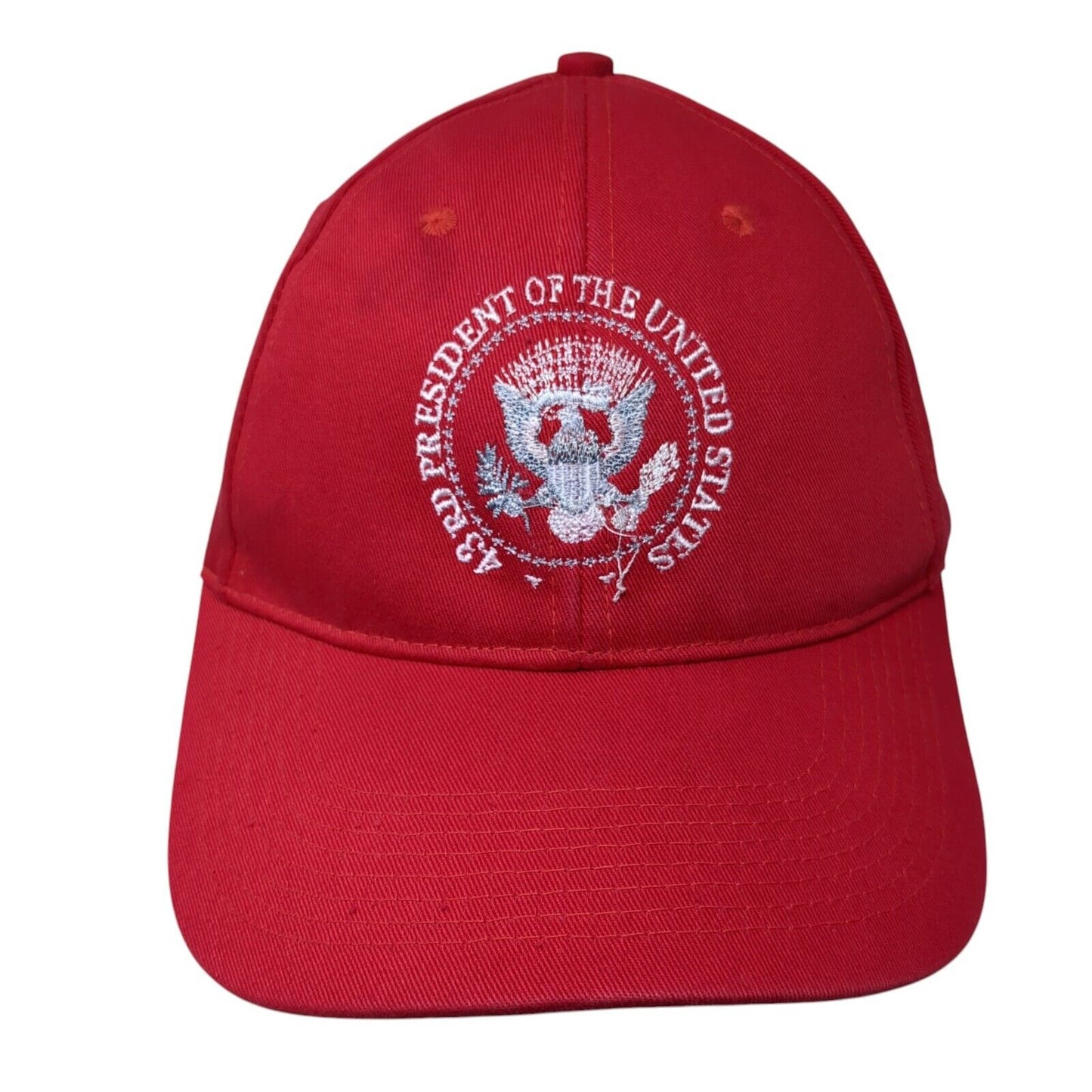 43rd President of the United States Strapback Hat Red One Size Adjustable