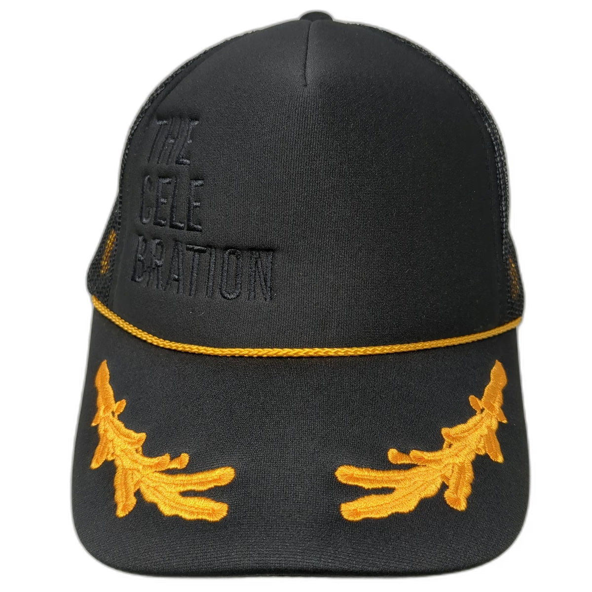 Otto Trucker Hat Black OSFM The Celebration Rope Scrambled Eggs Mesh Snapback