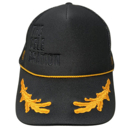 Otto Trucker Hat Black OSFM The Celebration Rope Scrambled Eggs Mesh Snapback