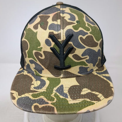 Yee Trucker Hat Green Black One Size Camo Mesh Snapback Embroidered Logo Country