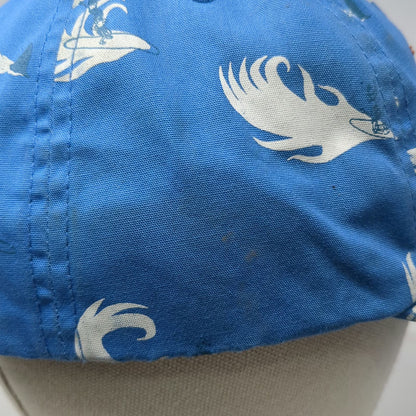 Poler 5 Panel Blue One Size Hat Surfer Wave All Over Print Snapback Camp Vibes