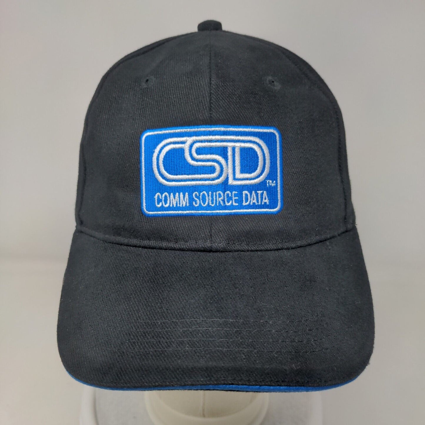 Comm Source Data Strapback Hat Black One Size Adjustable Embroidered 6 Panel