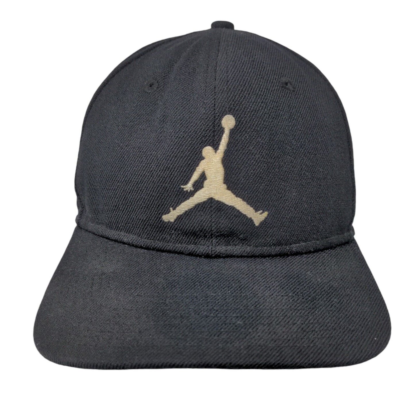 Jordan Jumpman Fitted Hat Black 7 1/4 Embroidered Vent Holes 6 Panel
