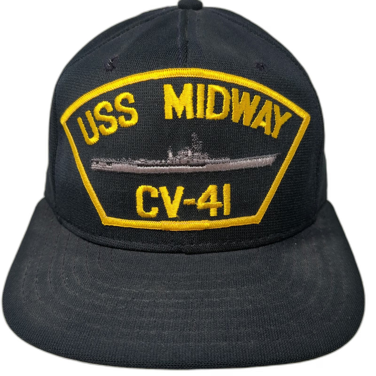 AJD 5 Panel Blue One Size USS Midway CV-41 Ship Patch Snapback Hat Made in USA