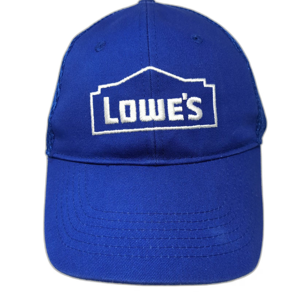 Lowe's Baseball Cap Blue White One Size Mesh Back Strapback Embroidered Logo Hat