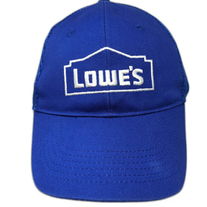 Lowe's Baseball Cap Blue White One Size Mesh Back Strapback Embroidered Logo Hat