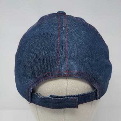 Star Heart Lightning Sequin Strapback Hat Blue OSFA Adjustable Denim