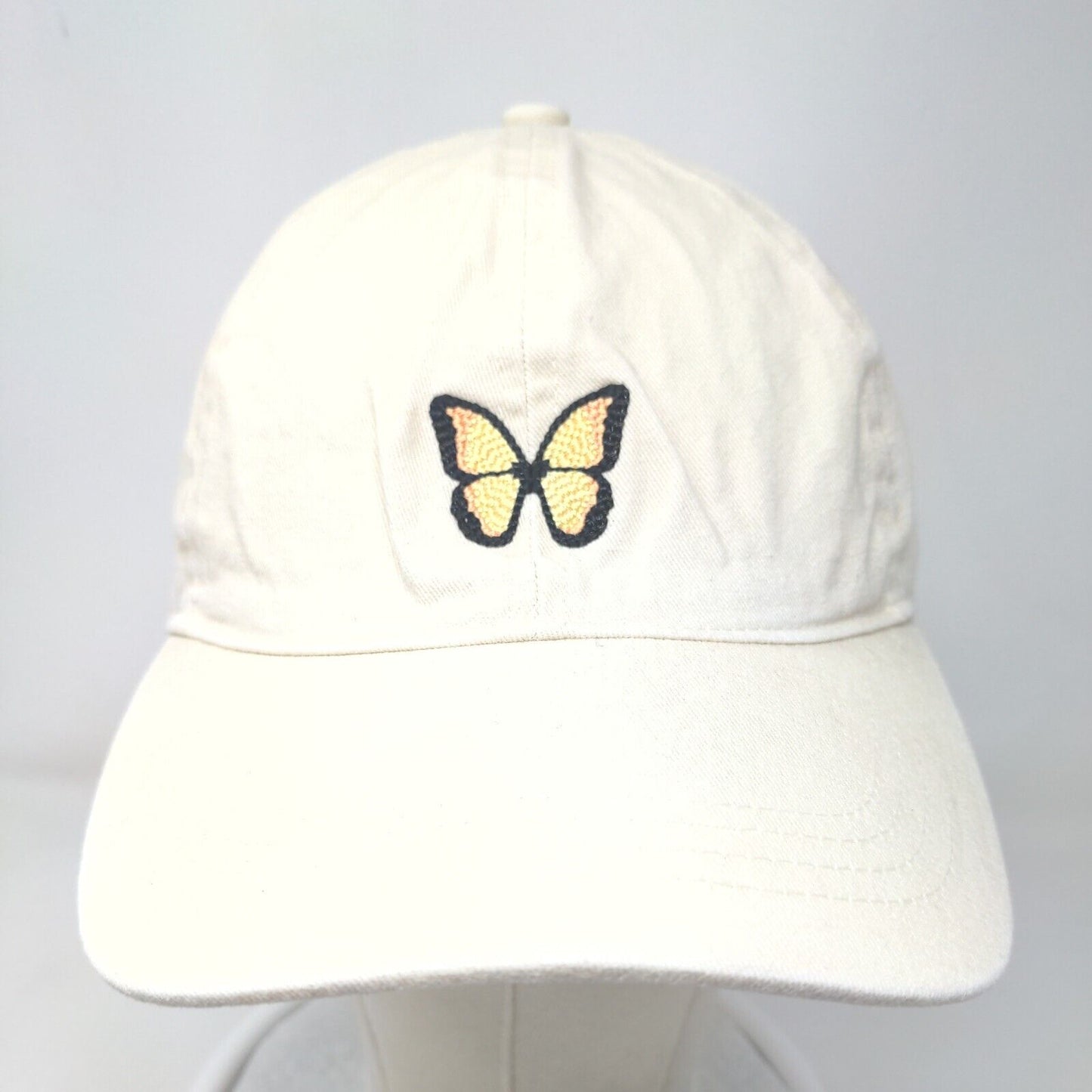Butterfly Slideback Hat Brown Tan OSFM Embroidered Adjustable David and Young