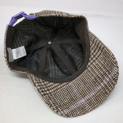 A New Day Baseball Cap Brown One Size Glen Plaid Purple Strapback Buckle Hat