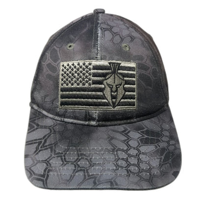 Kryptek Baseball Cap Gray One Size Typhon Camo American Flag Spartan Hat