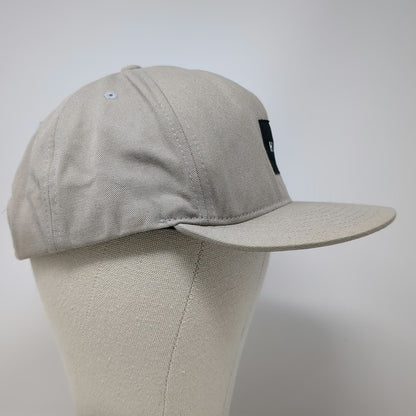 HUF 5 Panel Beige One Size Snapback Cotton Logo Patch Hat Adjustable Flat Brim
