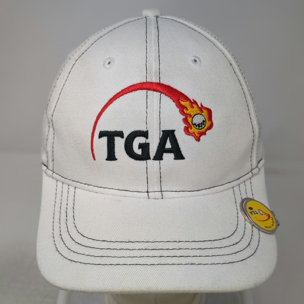 PowerBilt Baseball Cap White One Size TGA Premier Junior Golf Strapback hat Logo