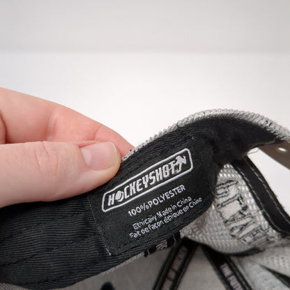 Hockey Shot Snapback Mesh Back Trucker Hat Black One Size Embroidered