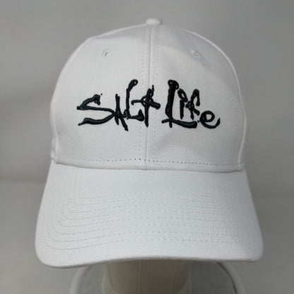 Salt Life Snapback Hat White OSFM Embroidered Solid Live Salty 6 Panel