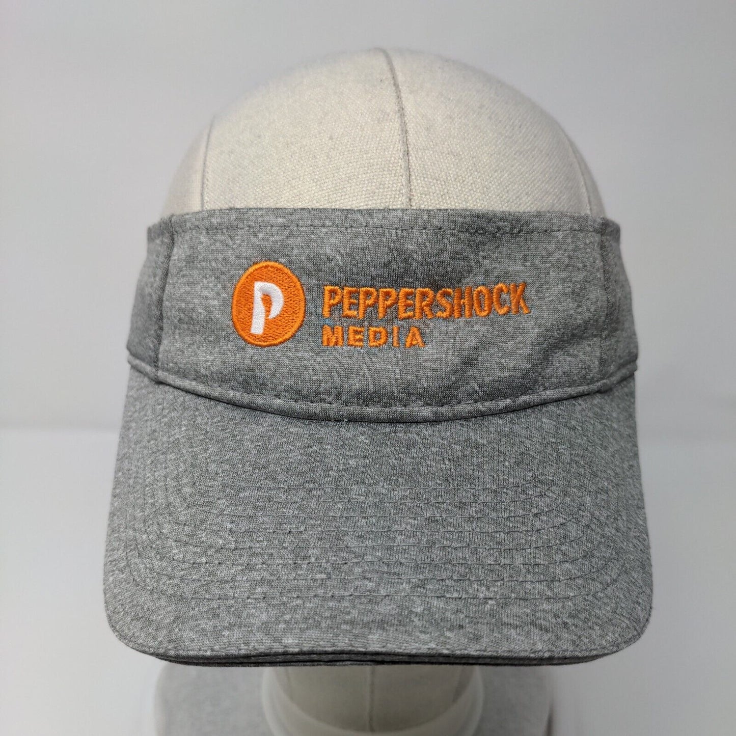 Peppershock Media Strapback Sun Visor Gray One Size Adjustable Sport-Tek