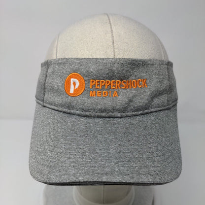 Peppershock Media Strapback Sun Visor Gray One Size Adjustable Sport-Tek