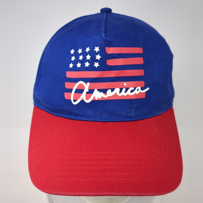 America Strapback Hat Multicolor One Size Adjustable Patriotic US Flag 6 Panel