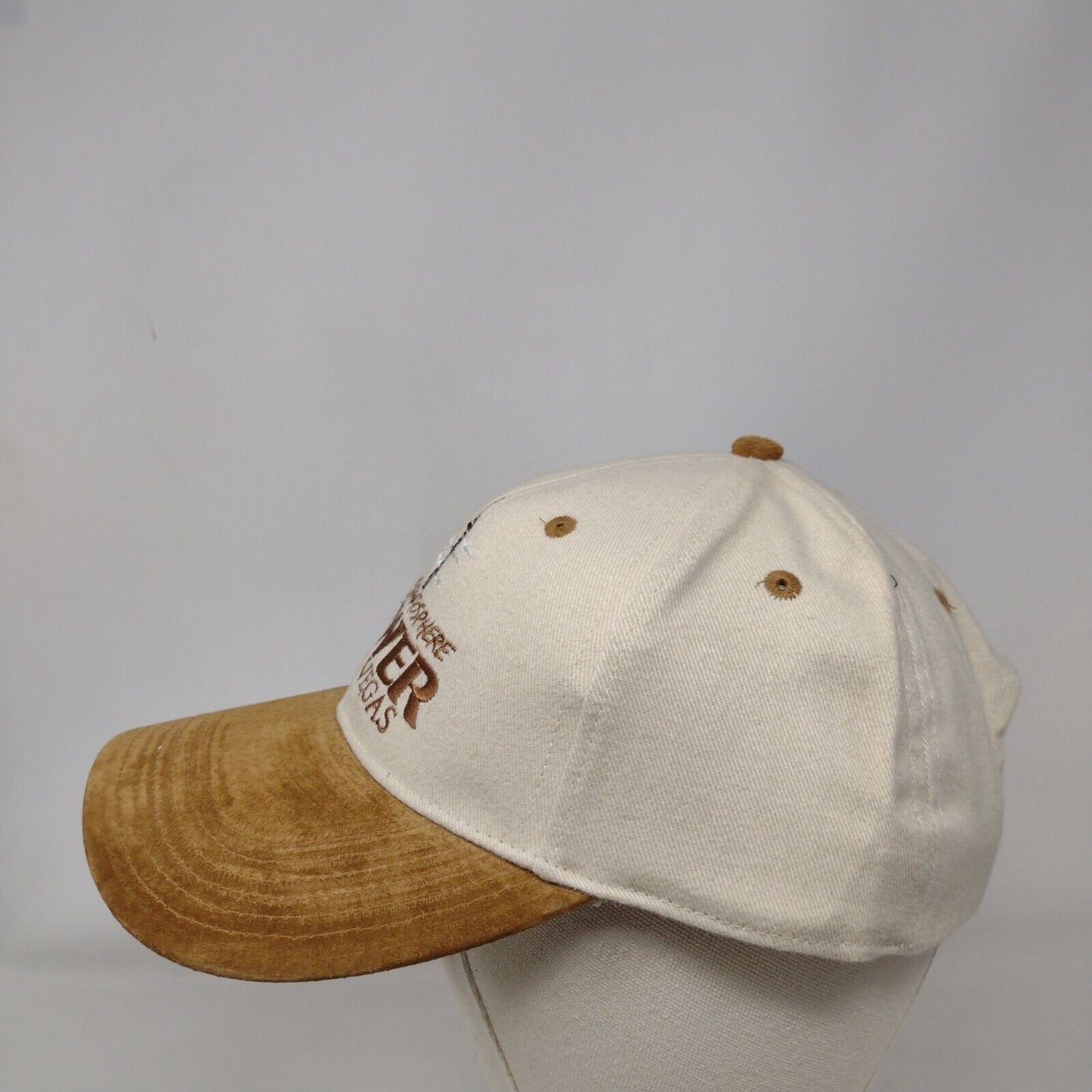 Stratosphere Tower Las Vegas Slideback Hat Tan OS Adjustable Embroidered Exp