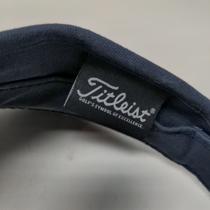 Titleist Men's Strapback Visor Hat Blue Adjustable Embroidered Logo 100% Cotton