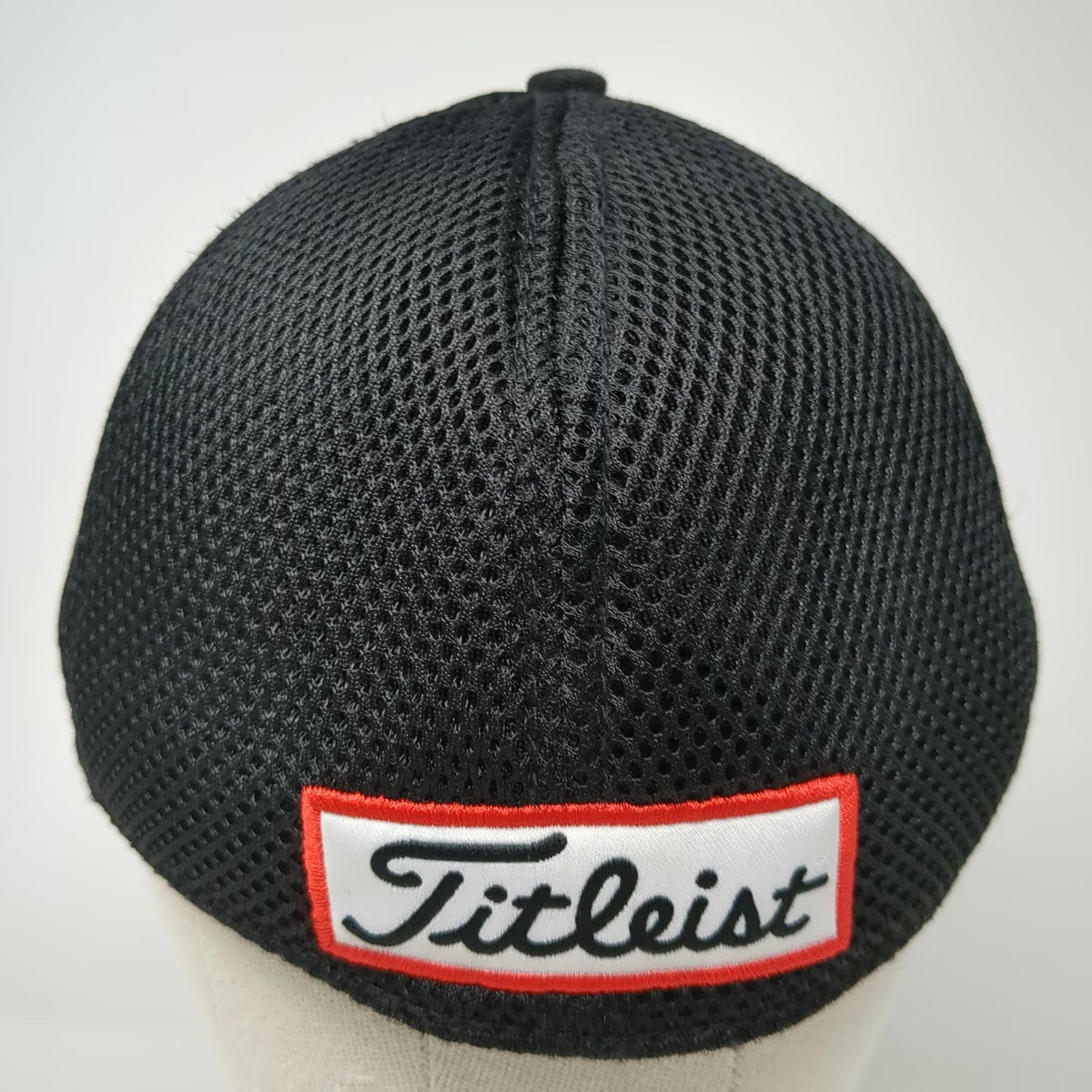 New Era Titleist Baseball Cap Black M Mesh FootJoy Pro V1 Stretch Fit Hat