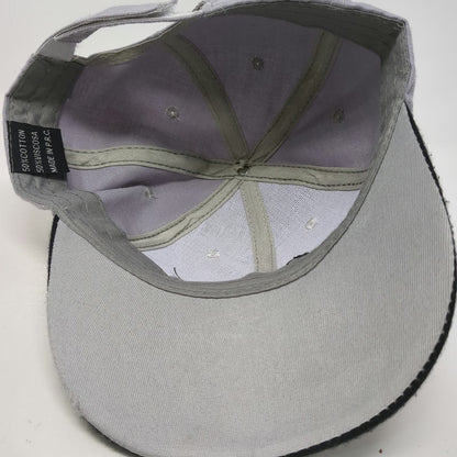 Gray Baseball Cap One Size Italia Embroidered Laurel Leaves Black Brim Flag Hat