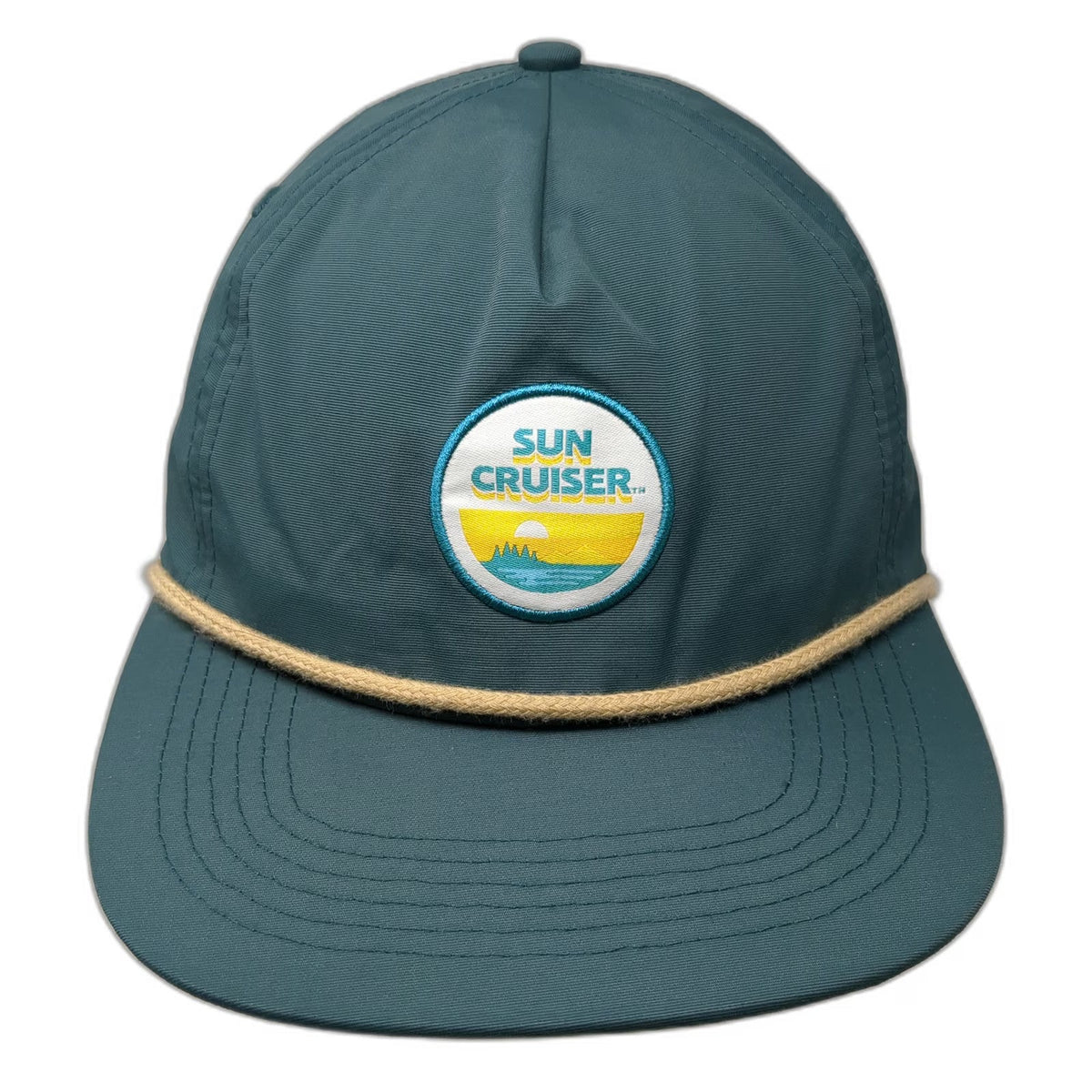 Sun Cruiser 5 Panel Blue One Size Rope Snapback Hat Nylon Patch Graphic Outdoor