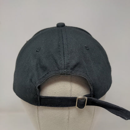 Smiley Face Slideback Hat Black One Size Adjustable Embroidered Cotton JHC