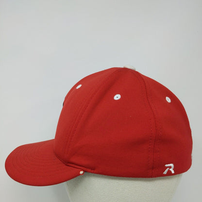 Richardson Fitted Hat Red Embroidered P Logo Size XS-SM Polyester Blend