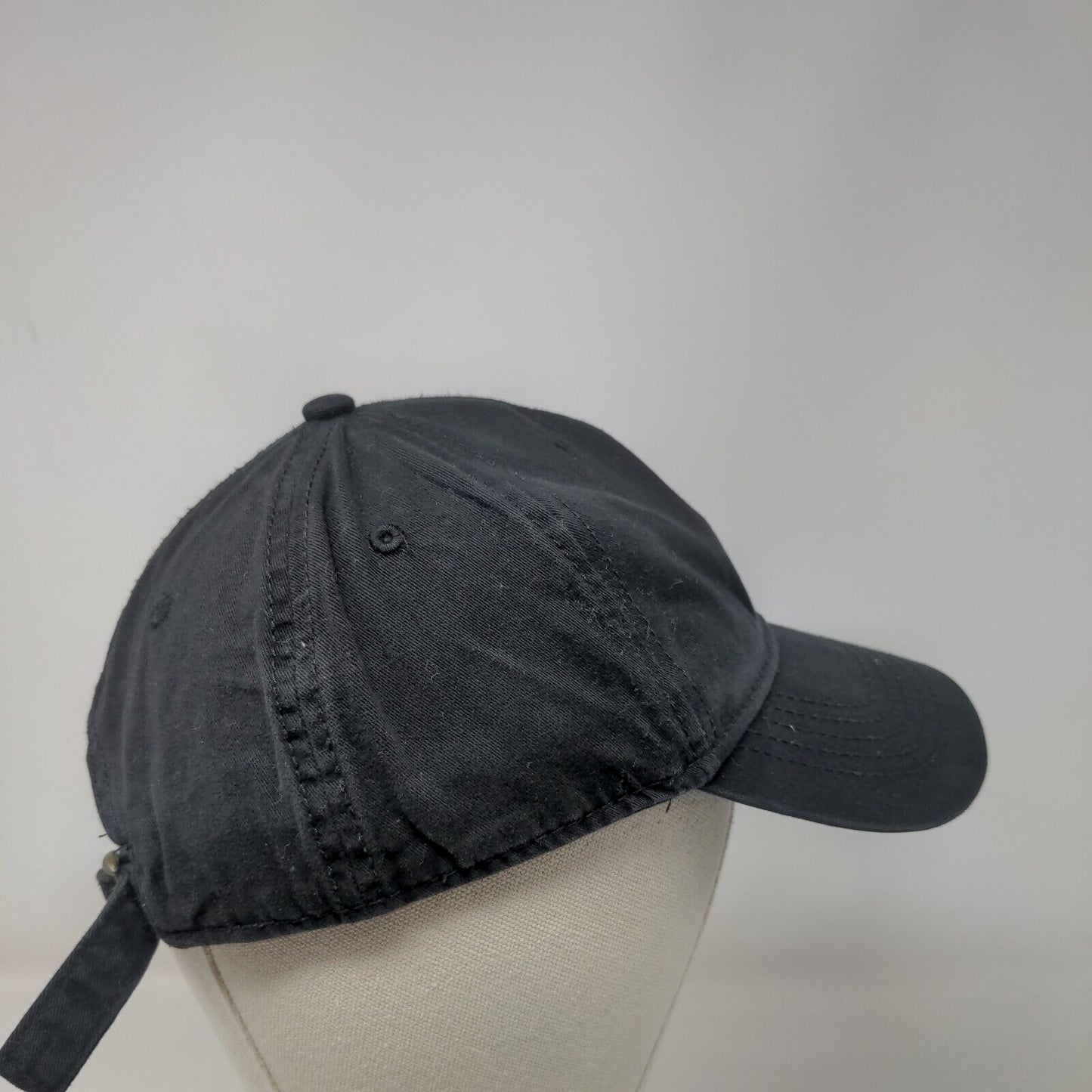 Unbranded Slideback Hat Black OSFM Blank Adjustable Solid 6 Panel