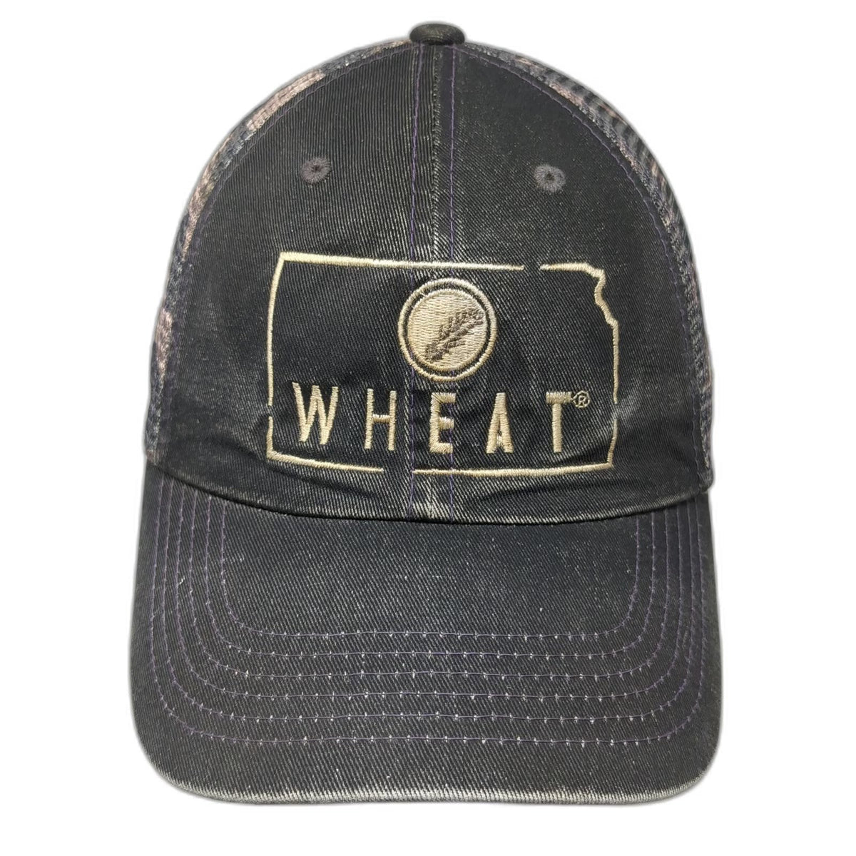 Top of the World Trucker Hat Black One Size Mesh Back Snapback Camo Wheat Kansas