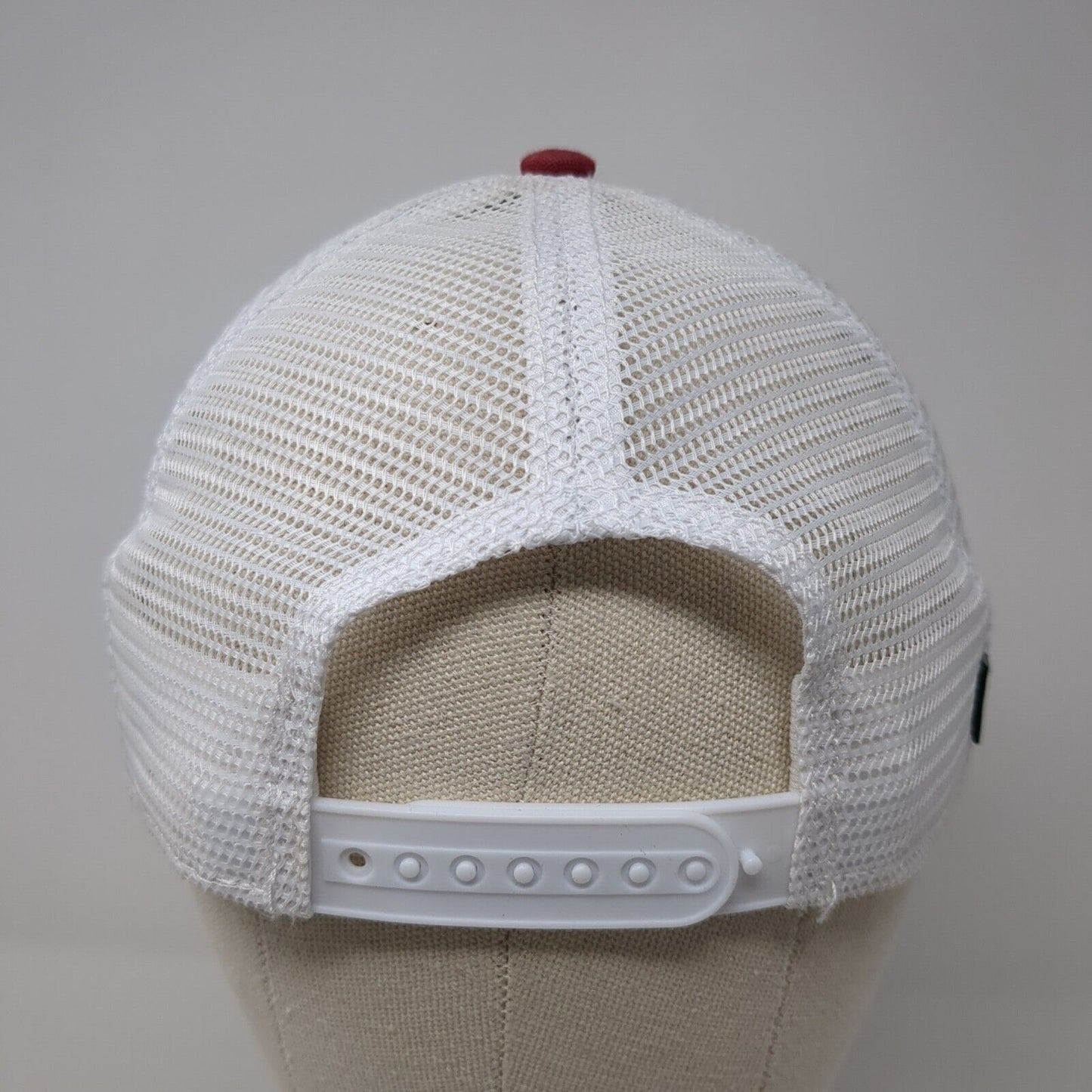 Redfish Lake Lodge Snapback Trucker Hat Red One Size Adjustable Mesh Back Legacy