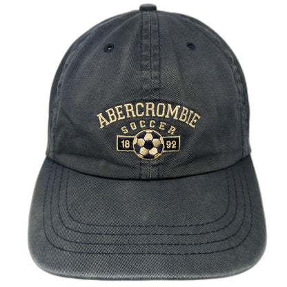 Abercrombie & Fitch Baseball Cap Blue Gold One Size Leather Strapback USA Hat