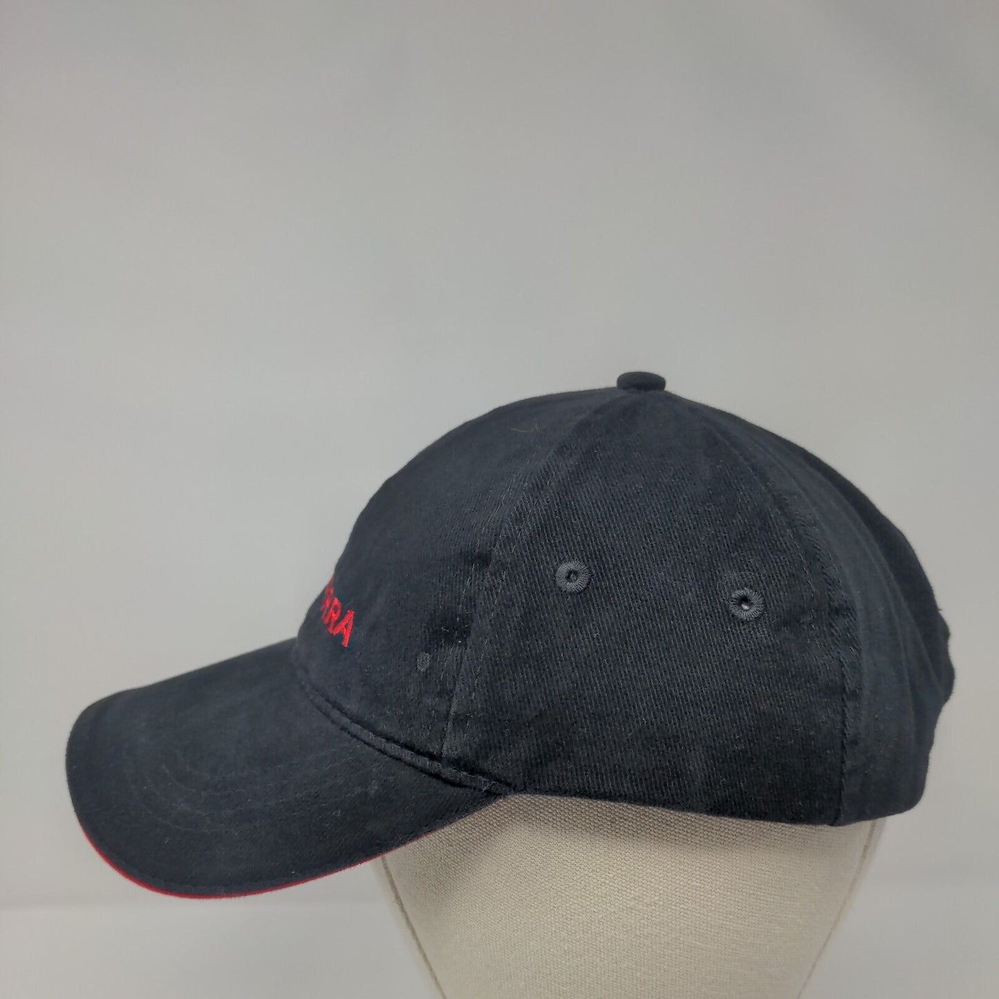 Canberra Strapback Hat Black One Size Embroidered Fahrenheit 6 Panel