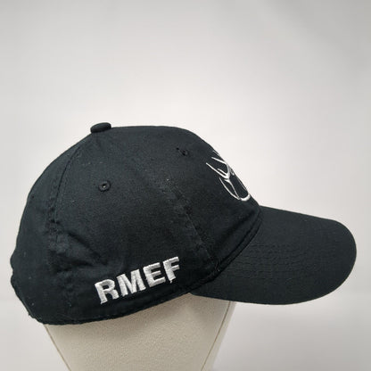 RMEF Snapback Hat Black One Size Adjustable Embroidered Vented Holes 6 Panel