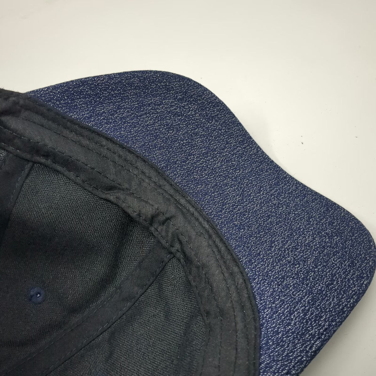 Van Heusen Baseball Cap Blue One Size Metal Logo Heathered Wool Blend Hat