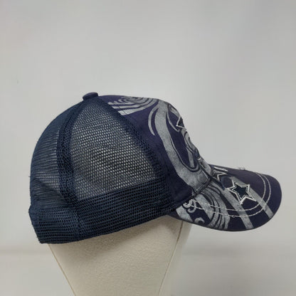 Unbranded Snapback Trucker Hat Blue One Size Mesh Back Embroidered Star