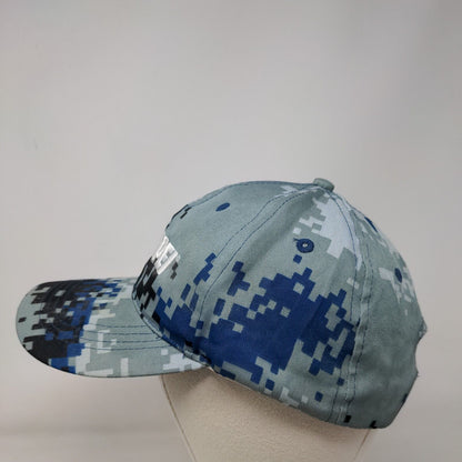 MAPEI Strapback Hat Blue Digital Camo One Size Embroidered Adjustable