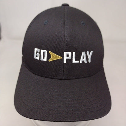 Go Play Snapback Hat Black OSFA Embroidered Flexfit 110 Yupoong