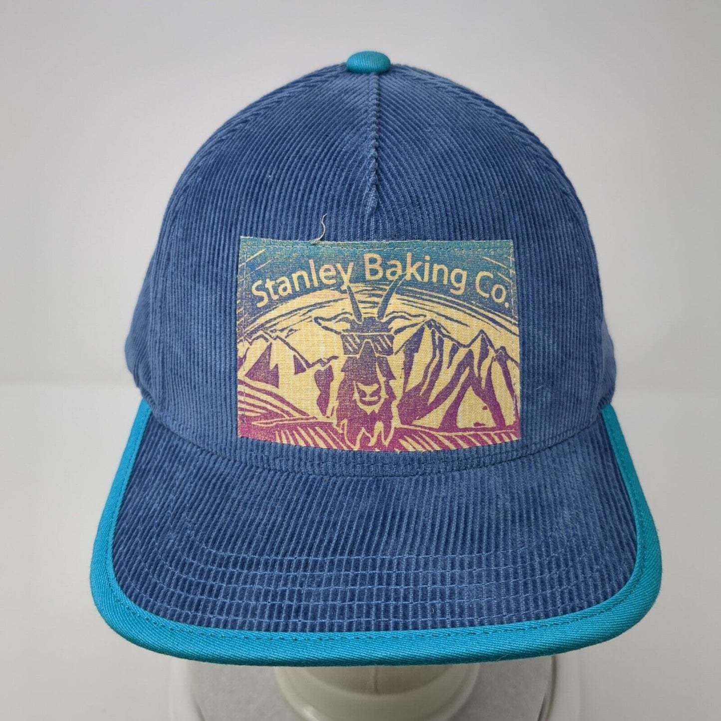 Stanley Baking Co. Slideback Hat Blue One Size Corduroy Leather Strap