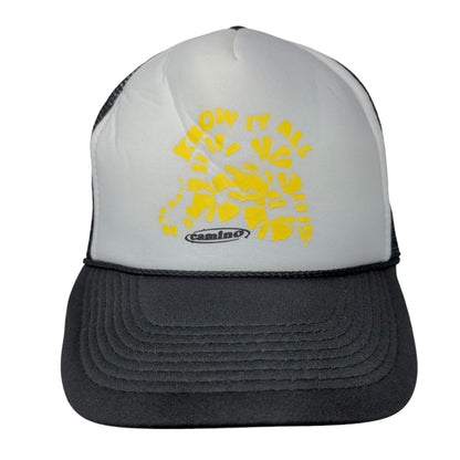 Know It All Camino Snapback Mesh Back Rope Trucker Hat Black One Size Nissin