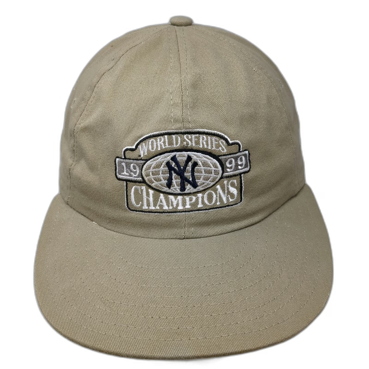 NY Yankees MLB New Era 1999 Champions Beige Baseball Cap Hat Slideback Vintage