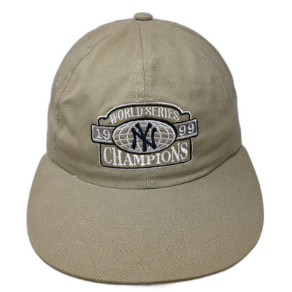 NY Yankees MLB New Era 1999 Champions Beige Baseball Cap Hat Slideback Vintage