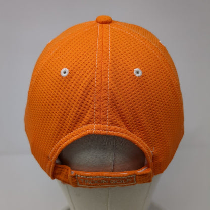 Poston Butte Strapback Hat Orange One Size Adjustable Breathable Troon Golf