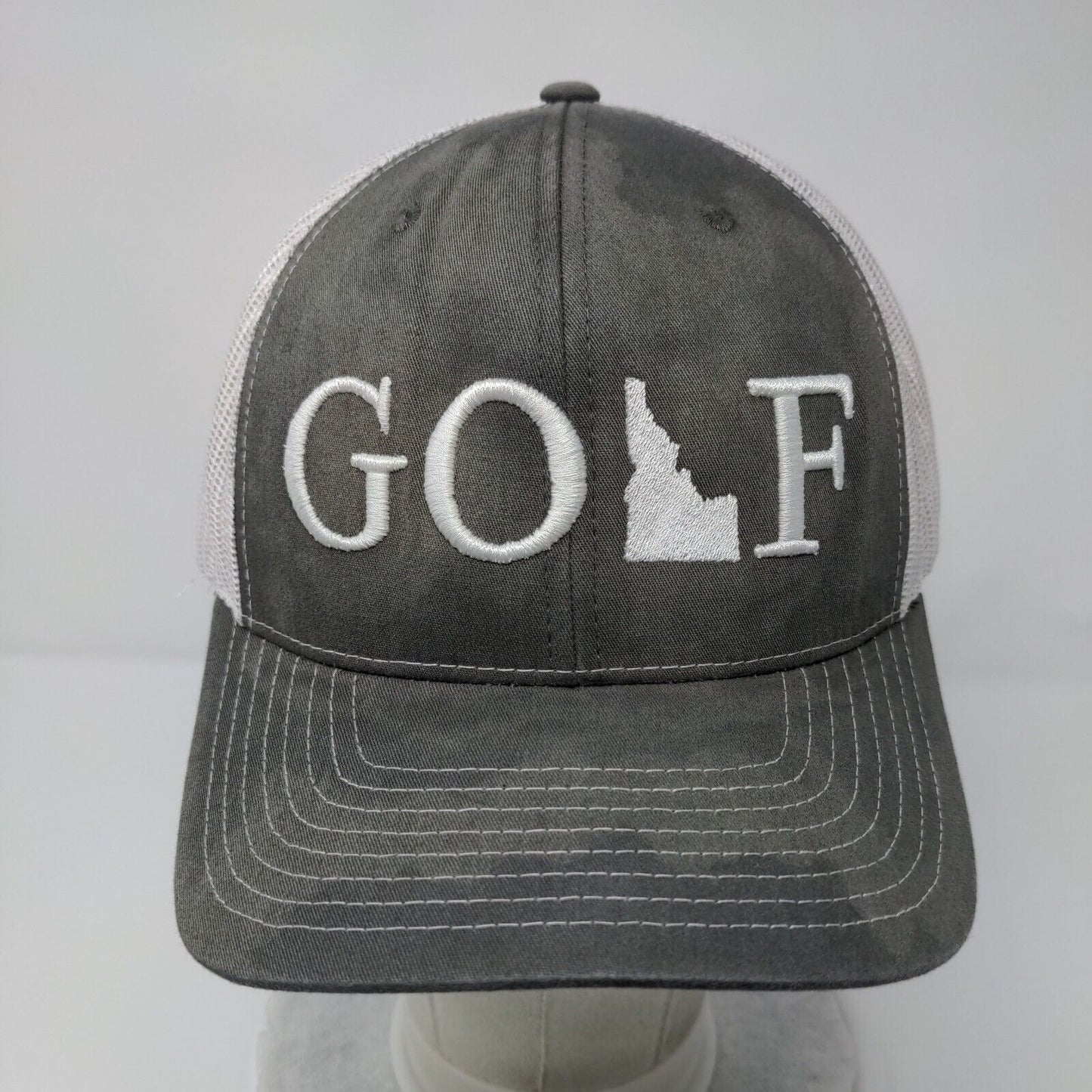 Golf Snapback Trucker Hat Gray One Size Adjustable Mesh Back Richardson