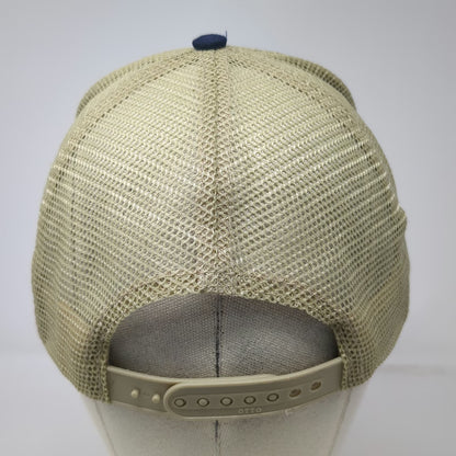 Otto Trucker Hat Beige Blue Smith Power Products Mountain Logo One Size Snapback