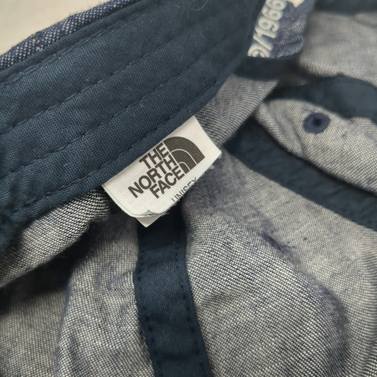 The North Face Baseball Cap Blue One Size Denim 1966 Logo Slideback Buckle Hat